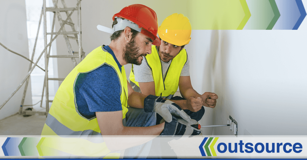 Electrical socket installation teamwork